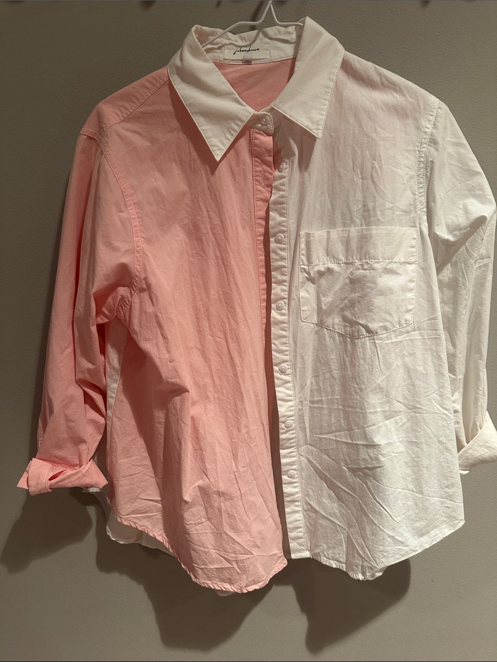 Johnny Becca Two-Tone Pink and White Button-Up Shirt